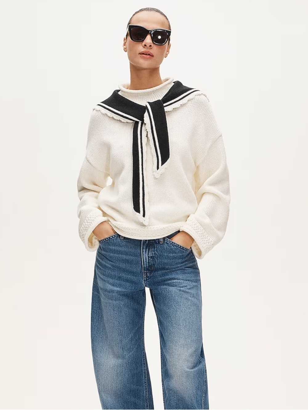 J crew black ivory The Rollneck™ by Tanner Fletcher